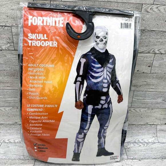 NWT InSpirit Designs Fortnite Skull Trooper Size Small Adult Halloween Costume - Picture 1 of 5